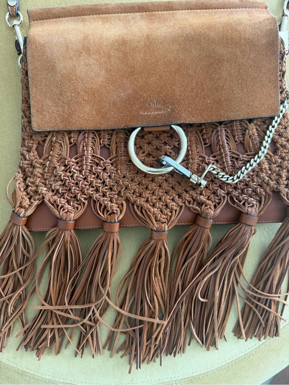Chloe Medium Braiding & Tassels Faye Shoulder Bag - Picture 2 of 7